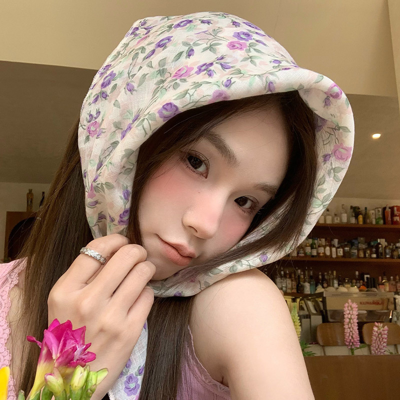 スカーフ　ヘアバンド　フラワー　花柄　かわいい　INS　春夏　韓国ファッション