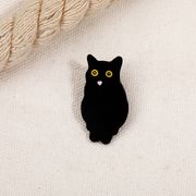 かわいい 漫画の猫のブローチ 黒猫 メタルバッジ バッグアクセサリー