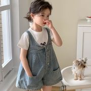 子供服　90~150cm　キッズデニムサロペット　オールインワン　韓国キッズ服