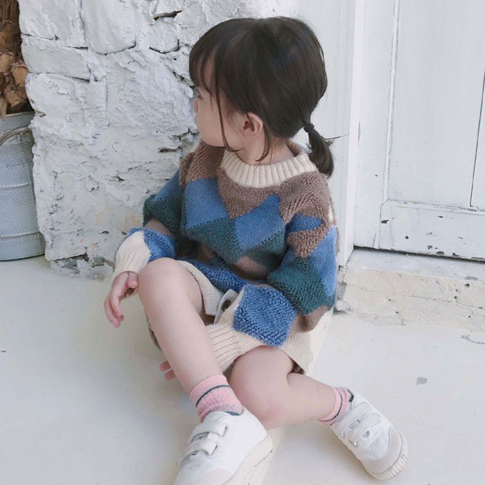 韓国子供服 ニットセーター セーター キッズ ラウンドネック 秋 冬  女の子 可愛い 暖かい 90 100 110