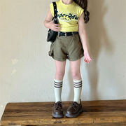 韓国風 女の子 ショートパンツ 夏子供服 ファッション ゆったり パンツ ベルト付き