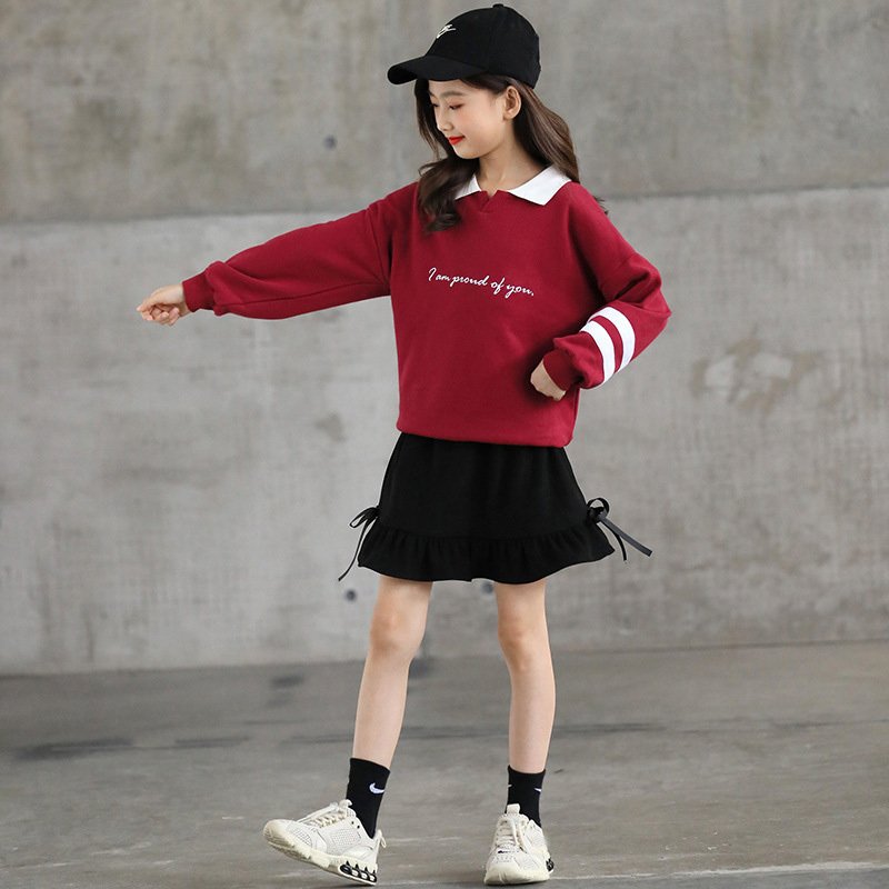韓国子供服 ２点セット パーカー スカート 春秋 長袖 ミニスカート プルオーバー カジュアル 女の子