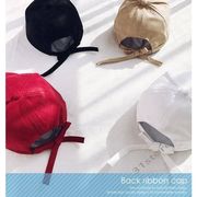 帽子 レディース キャップ 夏 リボン バックリボン 海 山 旅行 UV対策 UV 春夏 ブラック