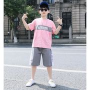 韓国子供服 セットアップ tシャツ 半ズボン 男の子 カジュアル 夏 半袖 薄手 五分丈パンツ プリント