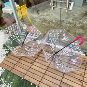 キッズ 傘 雨傘 長傘 手開き傘 子供用 レディース 全面透明 雨傘 雨具 グラスファイバー