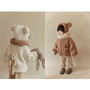 子供服、冬の子供用フード付きジャケット、ラムベルベットジャケット、子供用の暖かくて厚い服