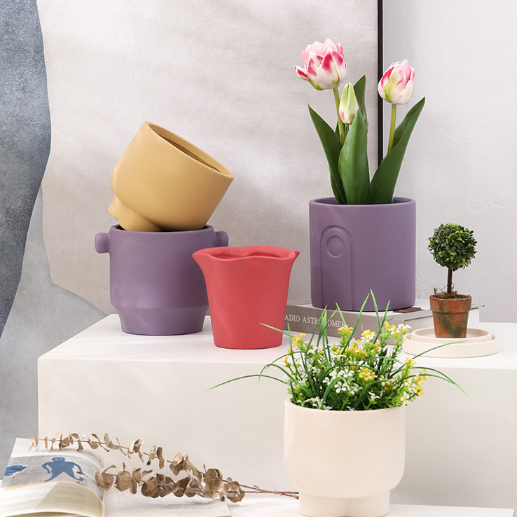 多肉植木鉢花柄2点セット✳︎テラコッタポット プランター観葉植物