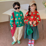子供の長袖シャツ、2024年秋の子供の韓国風プルオーバー、子供のルーズトップ