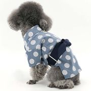 【2024夏新作】 犬服 ペット服 浴衣 和風 ドッグウェア 犬猫兼用 ワンちゃん用 藍色系 6種類展開
