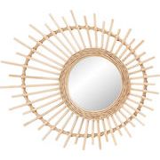 ラタンミラー/　ミラー 鏡 姿見 壁掛け ウォールミラー 丸型 円型 ラタン 籐