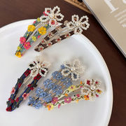 可愛い 刺繍の花パールのヘアピン 子供用ヘアピン ヘアアクセサリー 女性のヘアクリップ 日本人気 髪飾り