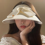 サンバイザー　軽量　UVカット　春夏　レディース　韓国ファッション　オシャレ　リボン