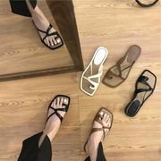 夏新品・サンダル・韓国風・女性用靴・スリッパ・3色