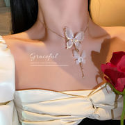 レースバタフライネックレス 韓国のファッション 女の子の鎖骨チェーン レディースネックレス