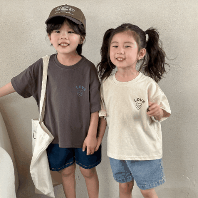 韓国風子供服 カジュアル ゆったり 子供服 Tシャツ トップス 80-150cm 2色