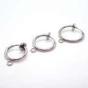 【34】ステンレス製 カン付 フープイヤリング パーツ【11/13/15mm】【10個/50個】ハンドメイド 素材