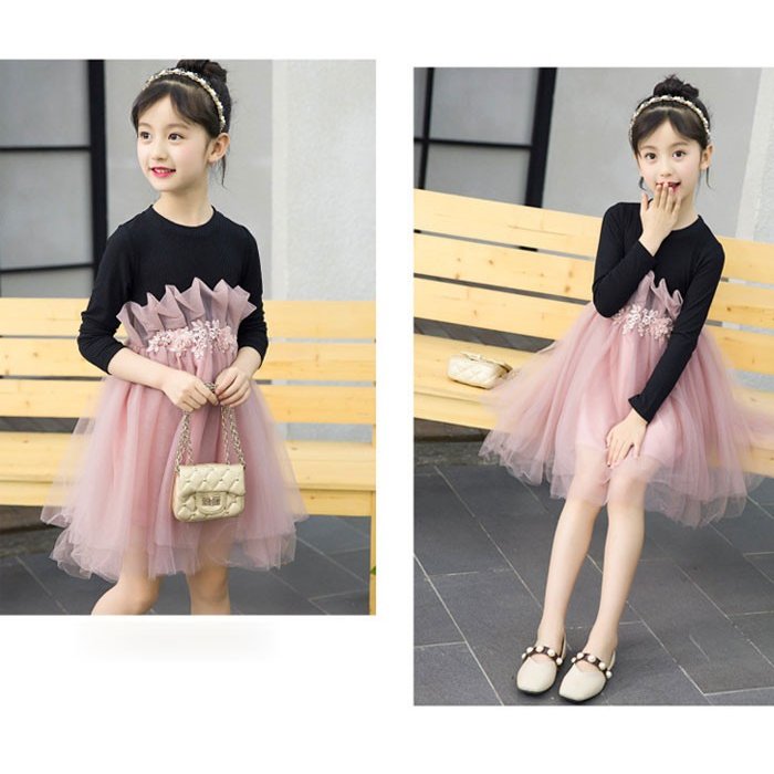 韓国子供服 フォーマル ワンピース ワンピースドレス 子どもドレス キッズ 女の子 春 秋 衣装 ピンク