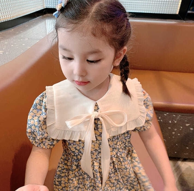 2024新型 夏の薄い子供服 花柄のスカート ins 韓国版ワンピース