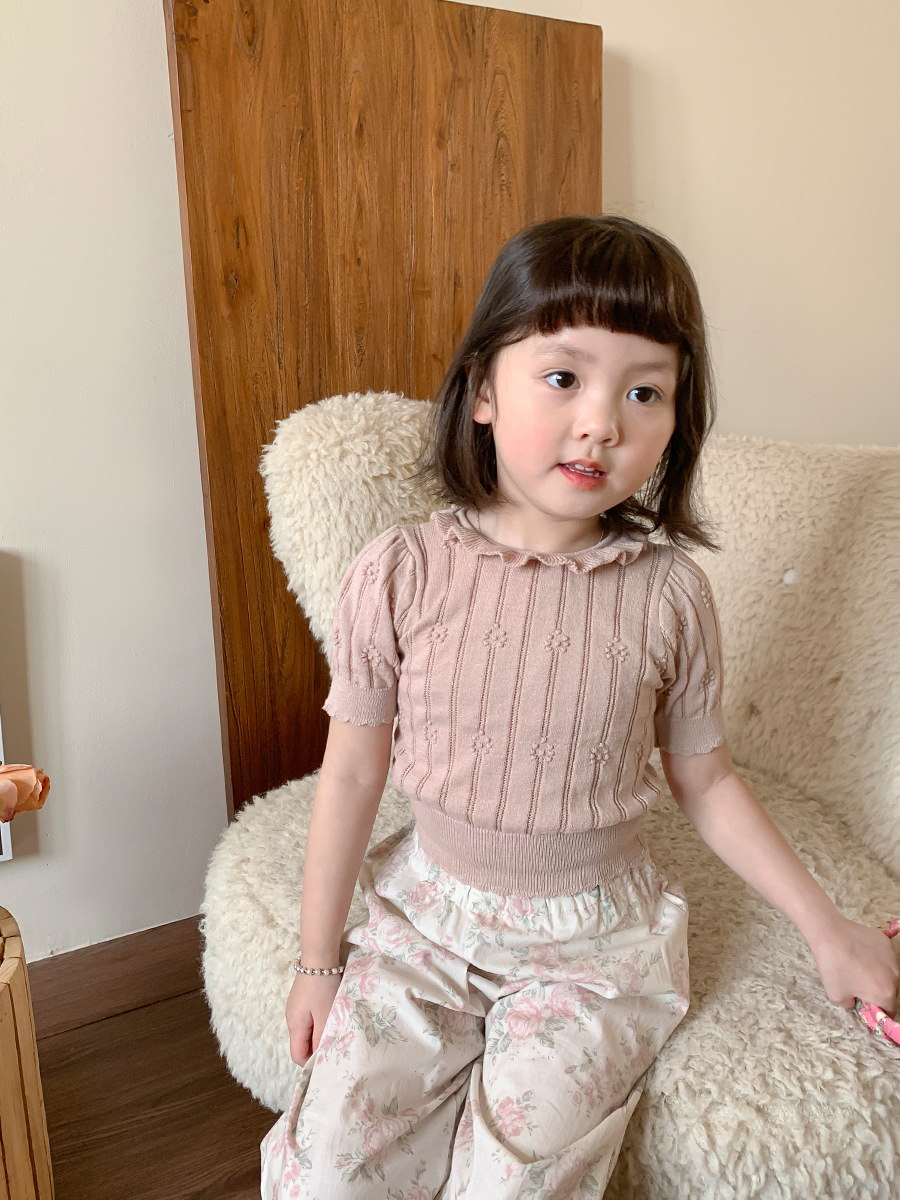 2024新作 韓国風  ベビー服  子供服  女の子ニットトップス  4色 80-140cm