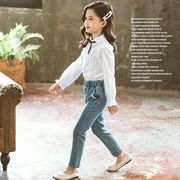 韓国子供服 キッズ 長袖シャツ リボン付き フリルブラウス フォーマル カジュアル