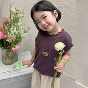 2024新作 韓国風  ベビー服  子供服  女の子袖なし トップス90-140cm
