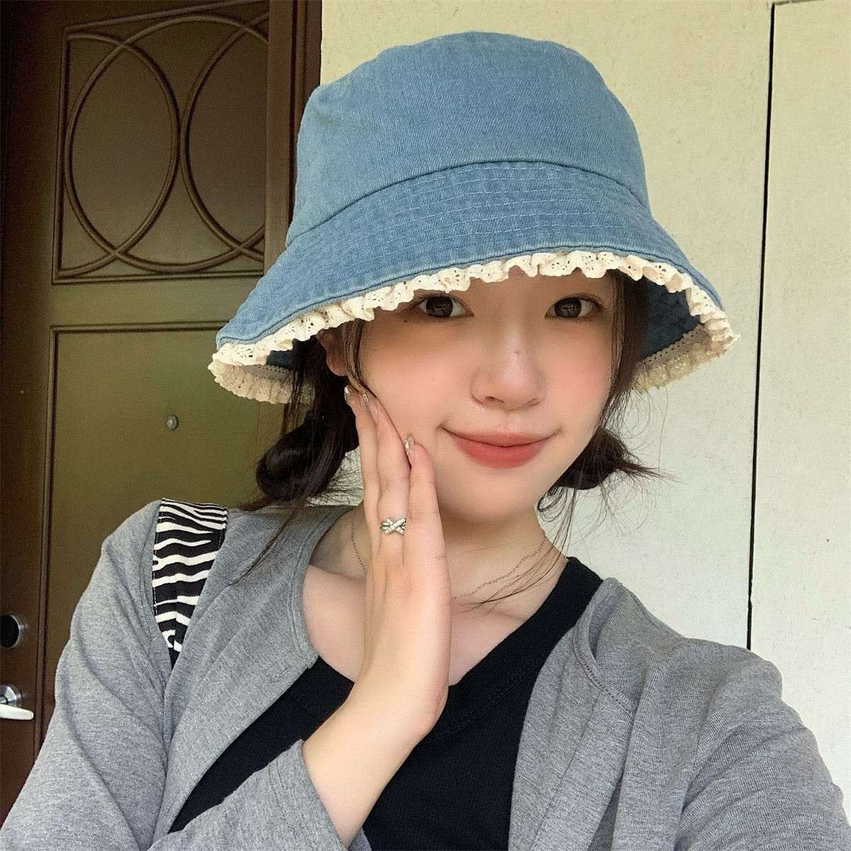 帽子 フリルバケットハット UVカット 春夏 レディース 韓国