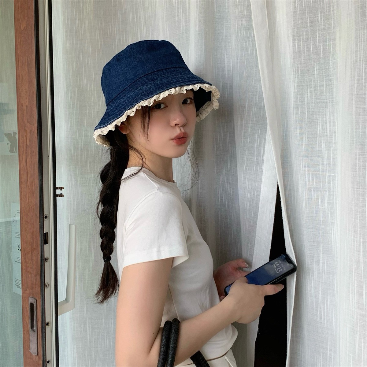 帽子 フリルバケットハット UVカット 春夏 レディース 韓国