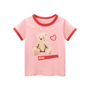 2024年夏の子供服新しい子供服韓国版Tシャツ女の子赤ちゃん漫画プリント半袖トップス