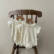 ins 夏新作　ins　ベビー服　女の子　男の子　半袖　ロンパース　ドット　花柄　カバーオール　柔らかい