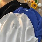 2022春夏新作 メンズ 男 カジュアル トップス 半袖 丸首 刺繍 Tシャツ インナー 4色 M-2XL