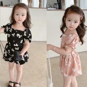 夏新作　2点セット　ブラウス+短パンツ　女の子　子供服　3-8歳向け　キッズ 　韓国ファッション