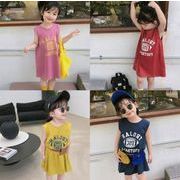 キッズワンピース　袖なし　女の子　子供服　夏　ワンピース　韓国ファッション