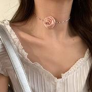 ネックレス　バラ　デザイン　アクセサリー　レディース　INS　韓国ファッション