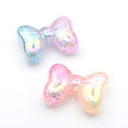 大型リボンビーズ/オーロラ加工/アクリル/グラデーションカラー/トレンドパーツ/最安値＆当日出荷