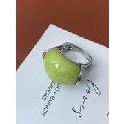 フランスレトロモダンデザインセンス青緑の指輪緑玉色の指輪