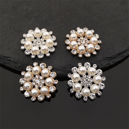 パール ストーン 手作り 貼付け 花モチーフ アレンジ リメイク アクセサリーパーツ 銀 金 立体 カボション