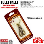 BULLS BALL KEY HOLDER！　シャレの効いたアダルトなお守りキーホルダー！　キ○タマ　GOLD