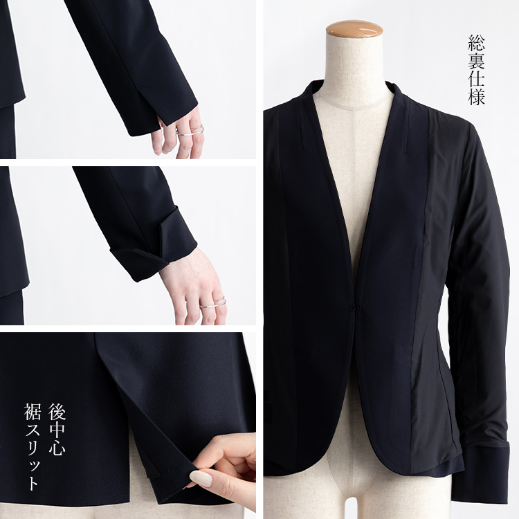 カラーフォーマルノーカラージャケット+パンツ 2点スーツ 2点セット スラックス カラーフォーマル】ノーカラージャケット+パンツ 2点スーツ 2点