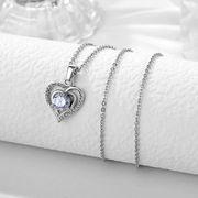 ネックレス CZダイヤハートステンレス チェーン アクセサリー  サージカルステンレス ネックレス  2024新作