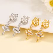 2色 バレエ少女のイヤリング ファッションアクセサリー バレエアクセサリー バレエ雑貨