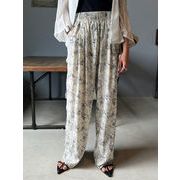 レディースパンツ　ハイウェスト　ゆったり　春夏　ins　デザイン　ファッション