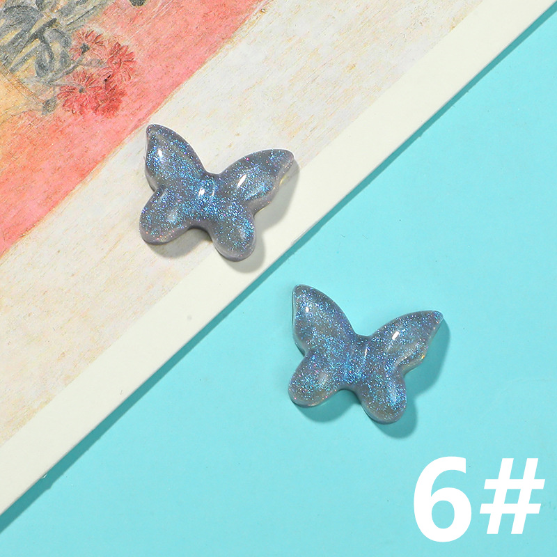 レジンヘアゴム・新作毛糸猫ちゃん、星の雫カラー 蝶々 ラメ入り