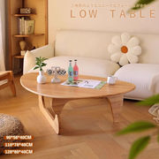 無垢材 木製 ローテーブル リビングテーブル センターテーブル シンプル モダン カフェ風 オーバル