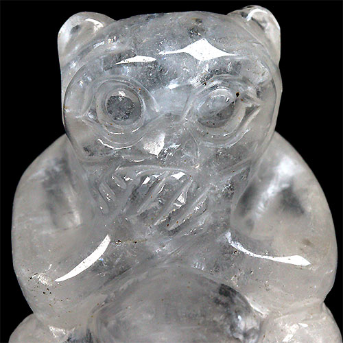 彫刻品 水晶 猿 サル 置物 言わ猿 言わざる 天然石 | 卸売