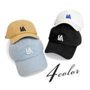 ▼MAGGIO▼【どんなコーデにも合わせやすい】LA刺繍ロゴ入りキャップ　帽子