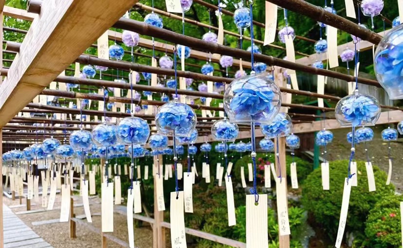 江戸風鈴 4個?10個セット ガラス風鈴 桜塗装 手作り風鈴 澄んだ