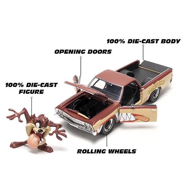 1:24 LOONEY TUNES 1967 CHEVY EL CAMINO w/ TASMANIAN DEVIL