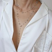 ステンレスパールネックレス　アクセサリー　金属アレルギー対応　INS　デザイン