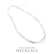 ▼MAGGIO▼【デコルテを華やかに】ツイストパール2連チェーンネックレス