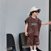 2024夏新作  ベビー服 韓国風子供服 男の子  半袖  トップス+ショートズボン  2点セット 2色 90cm--140cm